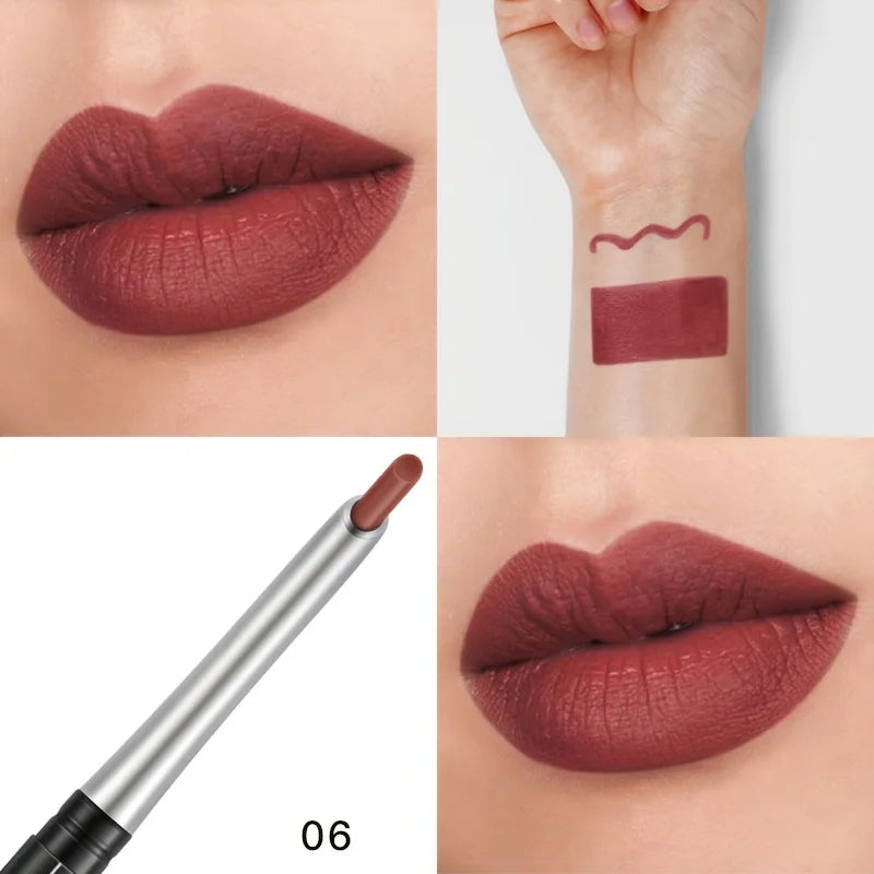 Waterproof Matte Lipliner Pencil Red Contour Tint Lipstick Long Lasting Non-stick Cup Moisturising Lips Makeup Cosmetic