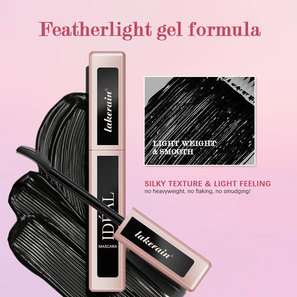 Lakerain Lengthening Volumizing Mascara Fan Shaped Makeup Effect Long Lasting Clump-Free Lashes Suitable for All Skin Tones