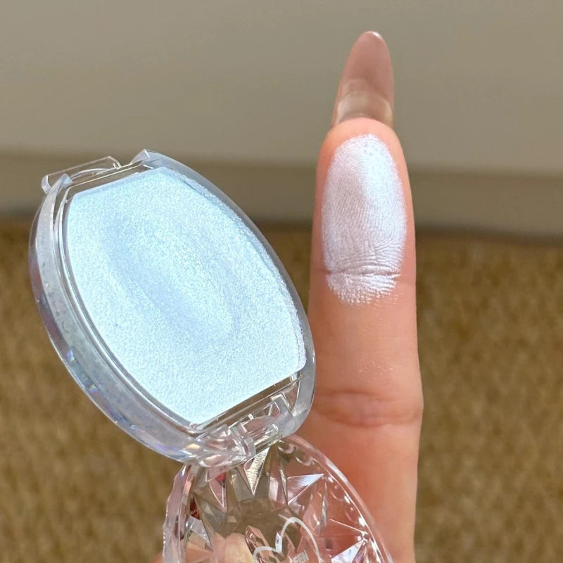 Galaxy Sapphire Highlighter Diamond Sparkle Cream for Eye & Face Glow Long Lasting & Blendable Highlight Cream Makeup Icy Blue