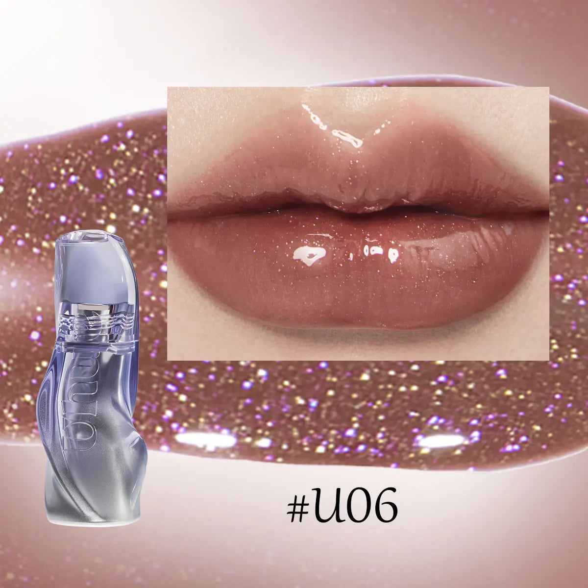 Uhue Water Gloss Mirror Lip Glaze,Lightweight & Non-Sticky,Mirror-like Shine,Plumping Effect,Glossy Brightening,Special Edition