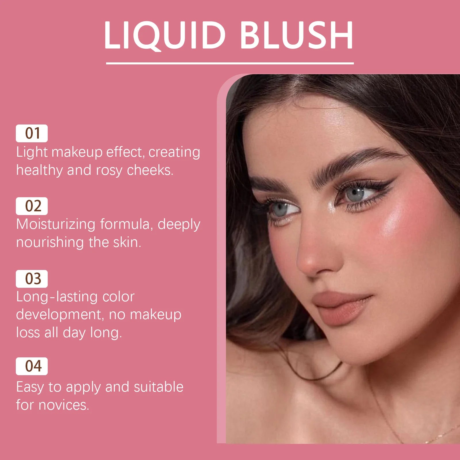 Liquid Blusher Long-Lasting Coloring Antioxidant Healthy Natural Ruddy Cheek Versatile Moisturizing Lipstick Eye Shadow Makeup