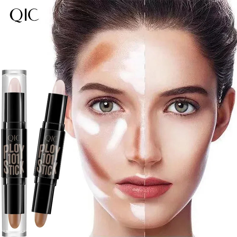 QIC/YANQINA Double-headed Concealer Stick Three-dimensional Repair Volume Brighten Face Highlight Concealer Pen Makeup