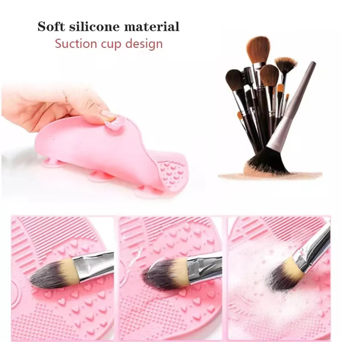 Silicone Brush Cleaner Cosmetic Make Up Washing Brush Gel Cleaning Mat Foundation Makeup Brush Cleaner Pad Scrubbe Board
