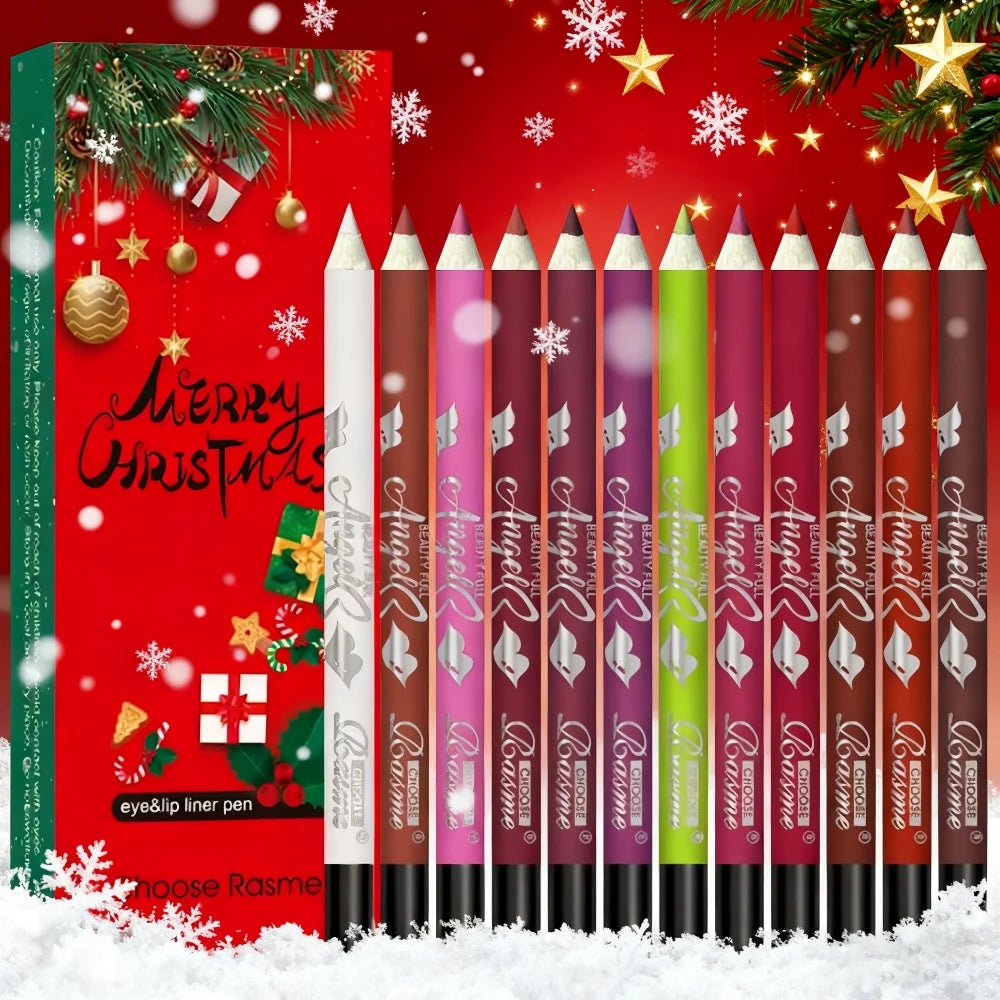 12PCS Nude Lipliner Set - Waterproof, Matte Crayon Lipliner Is Not Sticky And Easy To Apply Christmas Gifts