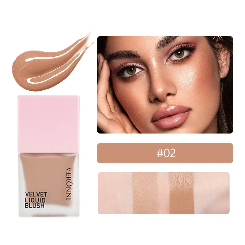 4 Color Liquid Blush 5ml Long-Lasting & Blendable Vegan Cheek TintNatural Flush to Bold Glow | Dewy & Matte Finish Face Makeup