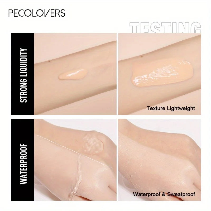PECOLOVERS Matte Finish Liquid Foundation | Oil-Control, Waterproof, Full Coverage, Concealer, Suitable for All Skin Tones