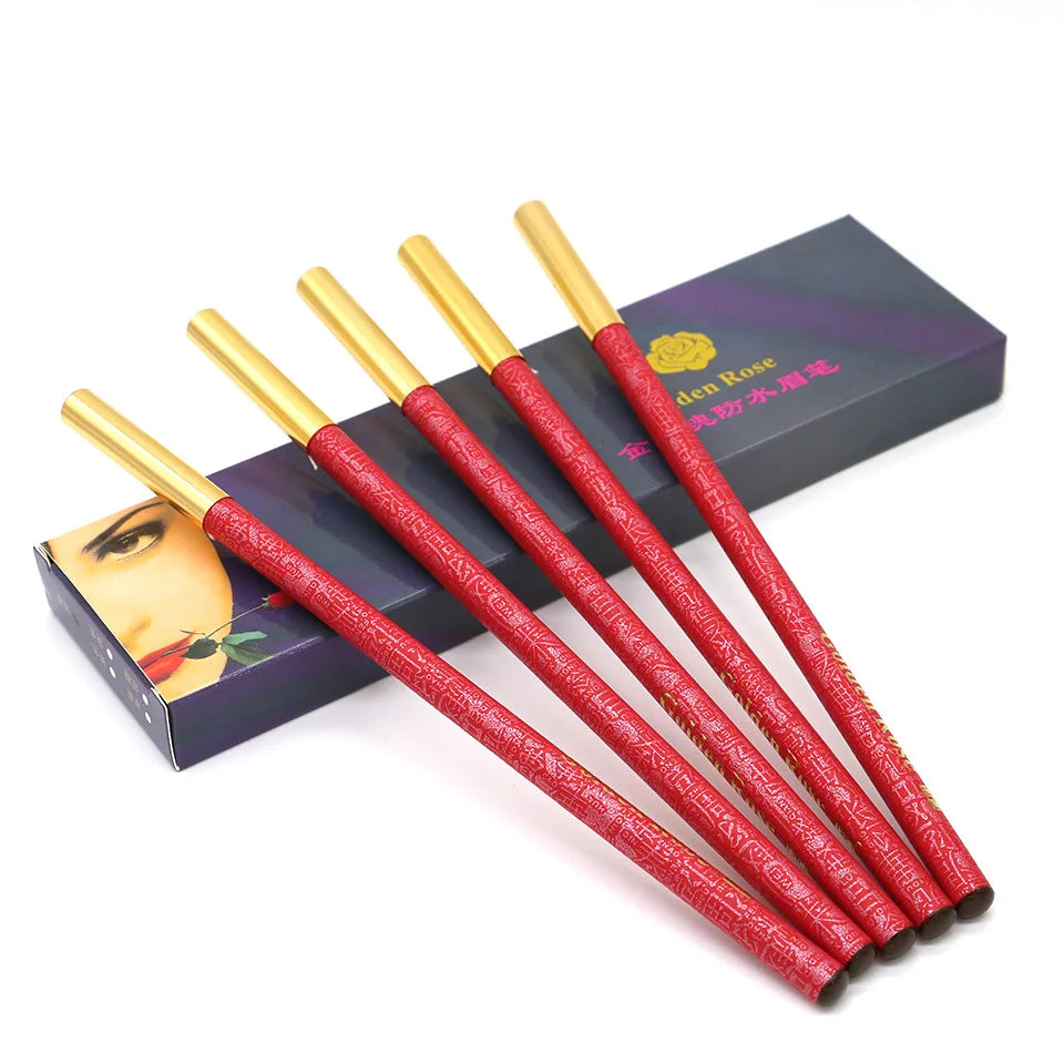 Waterproof Long Lasting Eyebrow Pencils Peel Off & Red Lip Pencil ,Eyebrow Tattoo Makeup Microblading Brow Pencil Makeup Tool