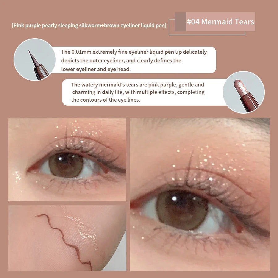 Eyeliner Double Head Pen For Smooth And Delicate Eye Makeup Quick Drying Film Forming Waterproof And Sweat Proof Eye Makeup