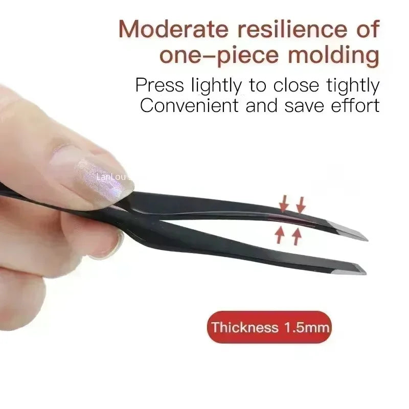 Hair Removal Tweezer Stainless Steel Eyebrow Tweezers Slant Tip for Eyelash Extensions Professional Precision Clip Makeup Tools