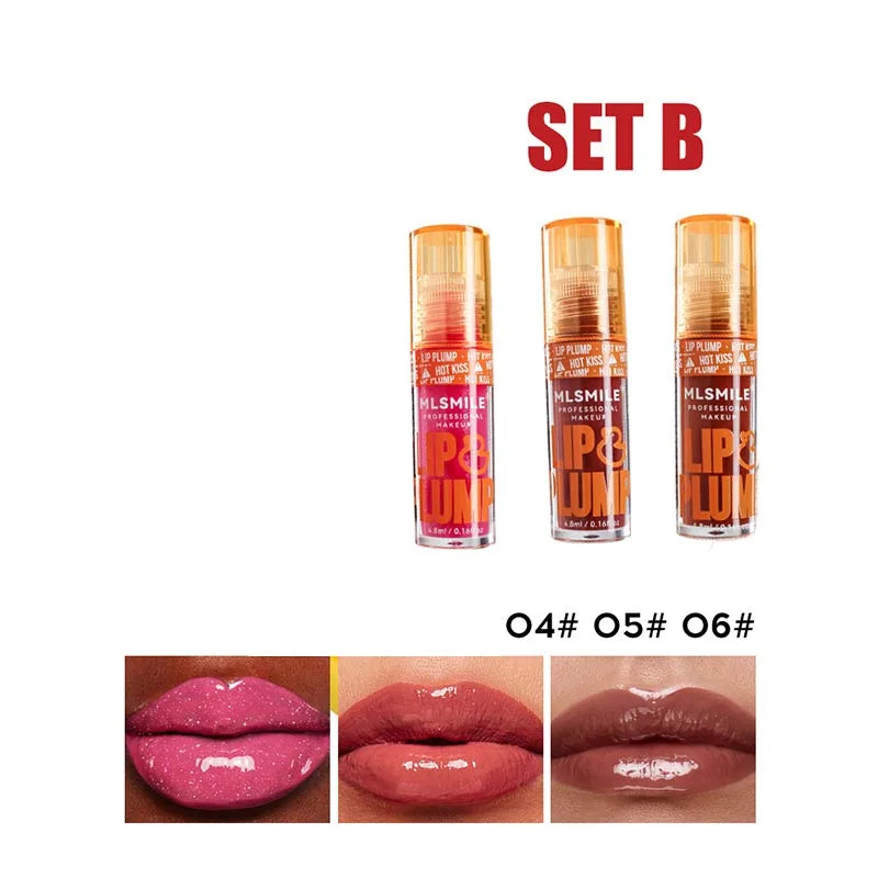 Duck Lip Plump Lip Oil Moisturizing Lip Gloss Mirror Water nature long-lasting Gloss Gloss Pearl Lip Glaze Set