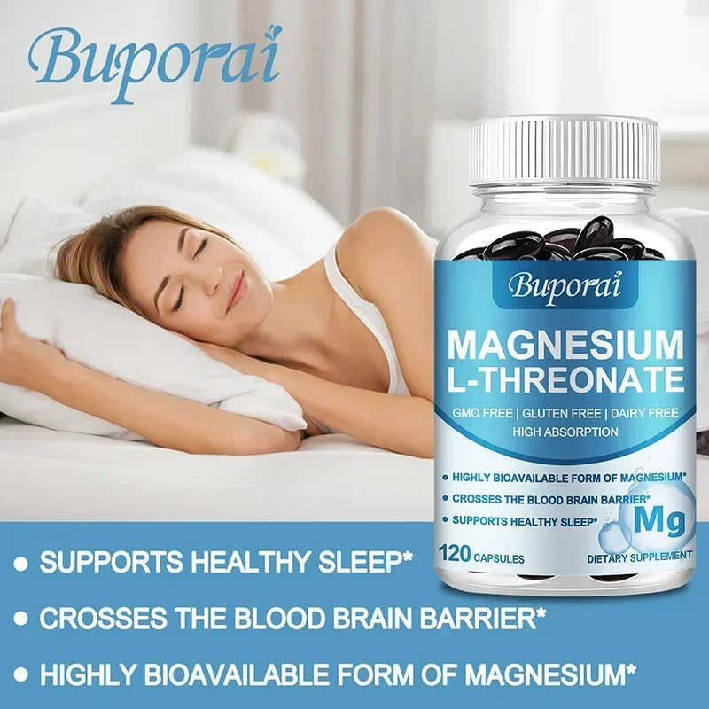 Magnesium L Threonate - Focus and Memory Enhancer, Supports Nerve Function, Muscle Strength, Bone and Joint Health