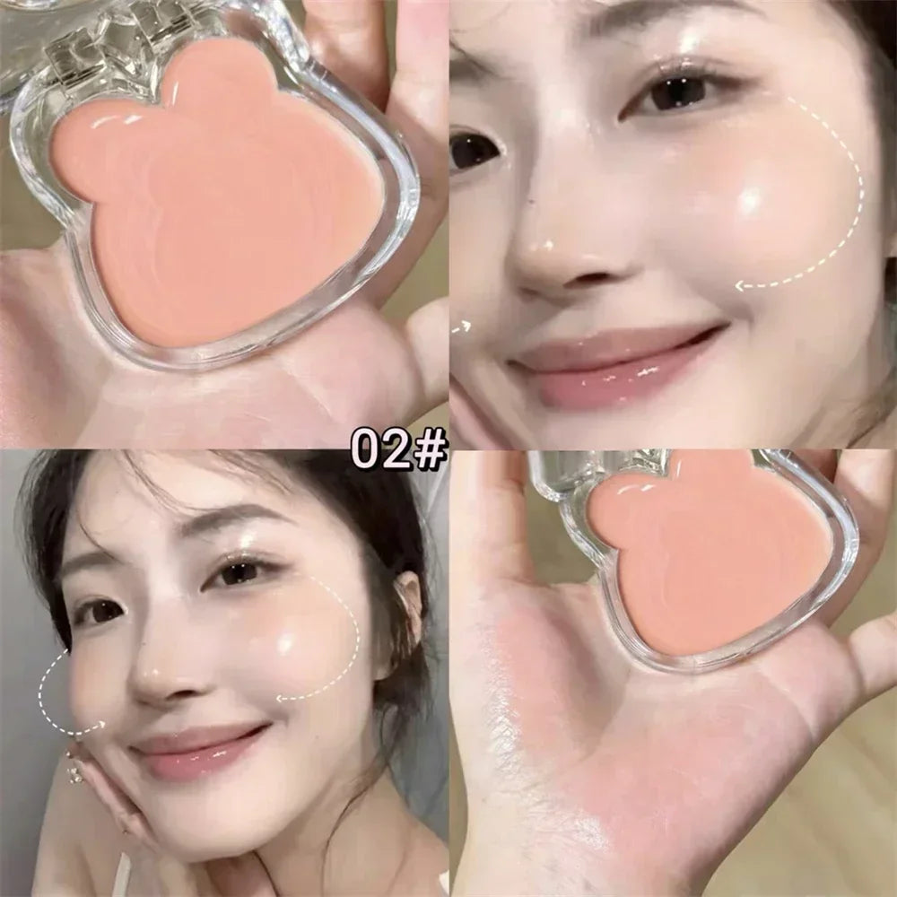 Highlighter cream for face brightening and contouring blusher highlighter stick for natural watery skin lip jelly plate cosmetic