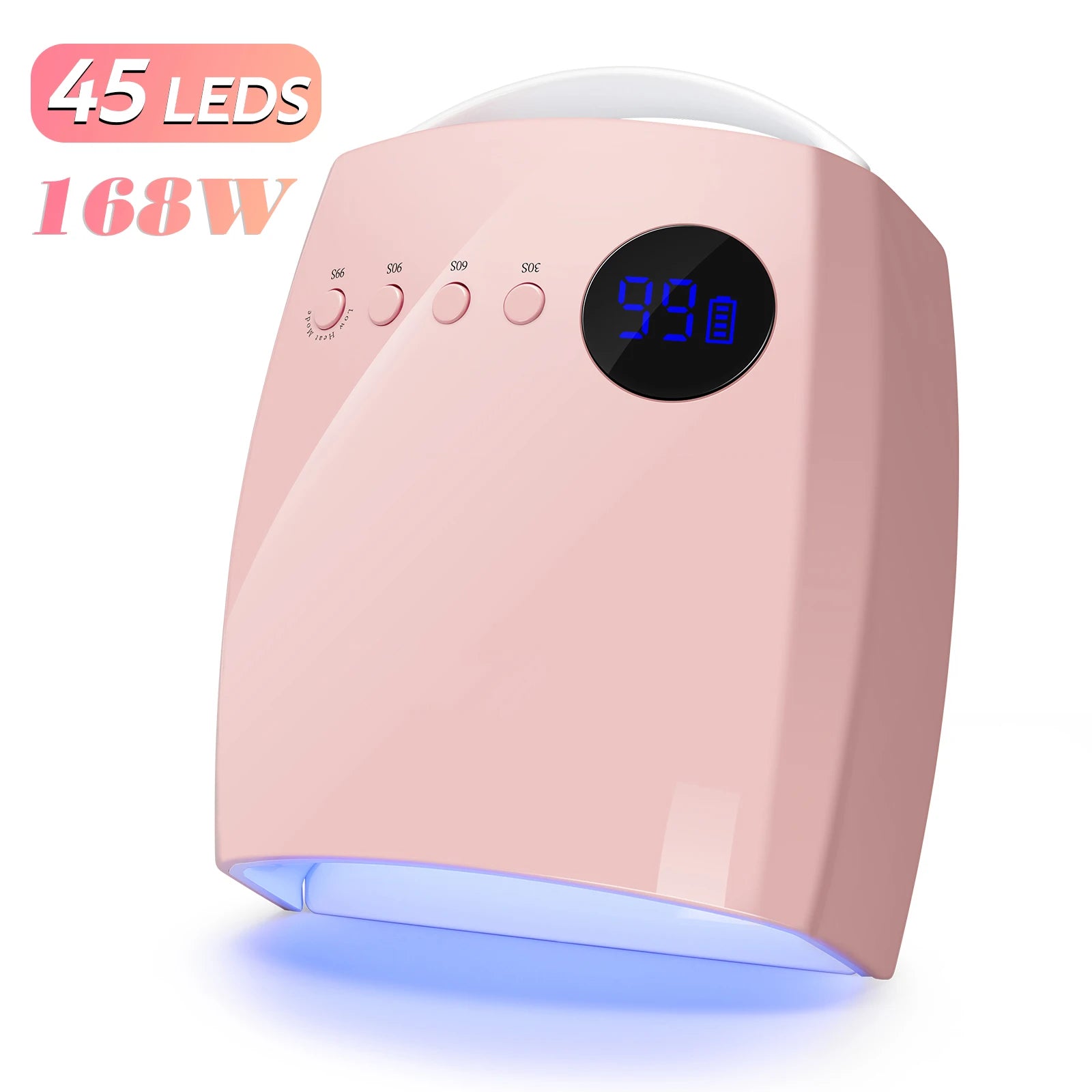 45 LEDs 4 Timers Modes 168W UV Lamp For Nails Wireless Gel Polish Nail Dryer Pedicure Manicure Light Cordless LCD Nail Lamp