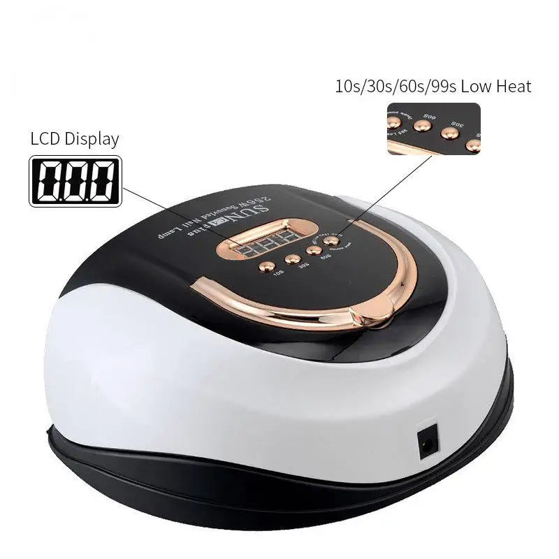 256W UV LED Nail Lamp - Fast Curing Smart Sensor Light, Professional Gel Polish Dryer with Handle for Home Salon Use