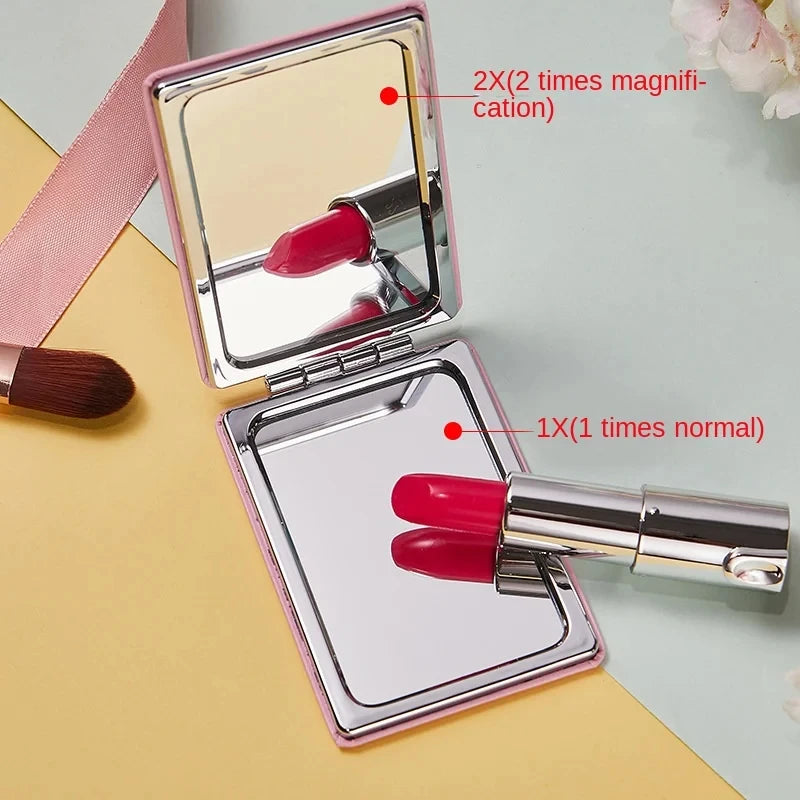 Folding Mirror Pocket Mini Portable Makeup Mirrors Travel Hand Small Mirror Vanity Foldable Compact Cosmetics Tools