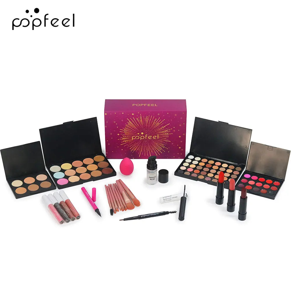 POPFEELChristmas Makeup Set Gift Box - Includes Eyeshadow, Concealer, Powder - Perfect Cosmetics Set Gift for Special Occasions