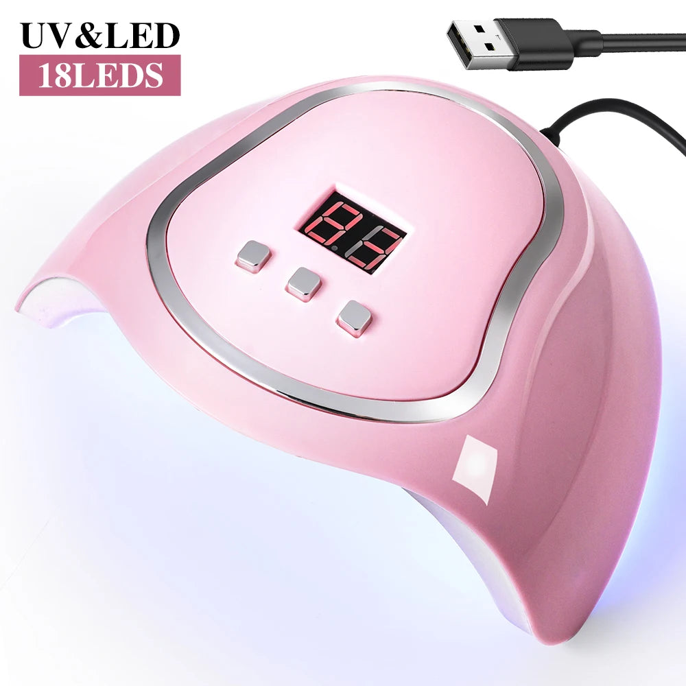 18 LEDS Nail Dryer Lamp UV/LED Quick Drying Gel Polish Curing Phototherapy Light With LCD Display Manicure Tools for Acrylic Gel