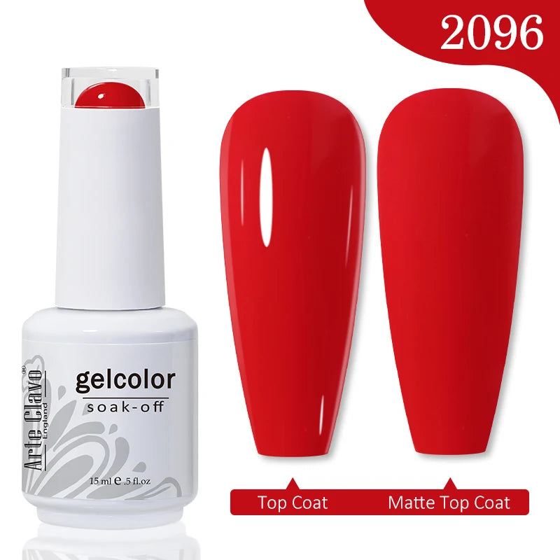 Arte Clavo 15ml Rose Red Pink Color Gel Nail Polish Autumn Winter Hot Sale Long Lasting Soak Off For Manicure Nail Art Gel