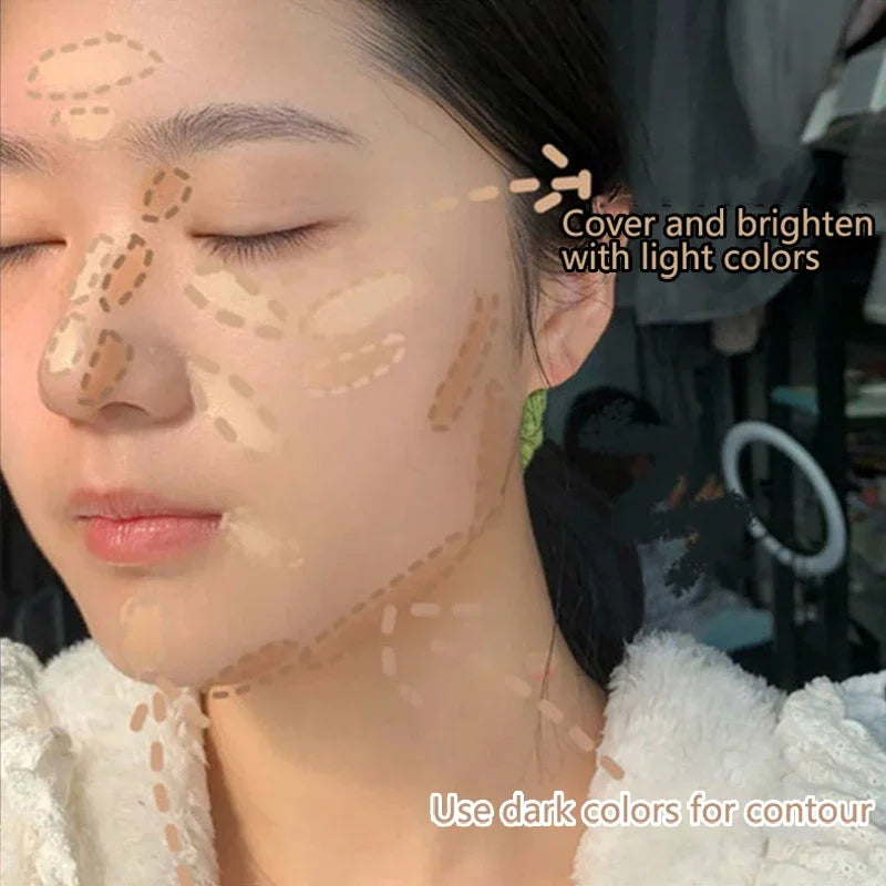 3Color Concealer Full Covers Dark Circles Acne Marks Spots Tear Furrows Concealer Cream Brighten Face Even Skin Color Foundation