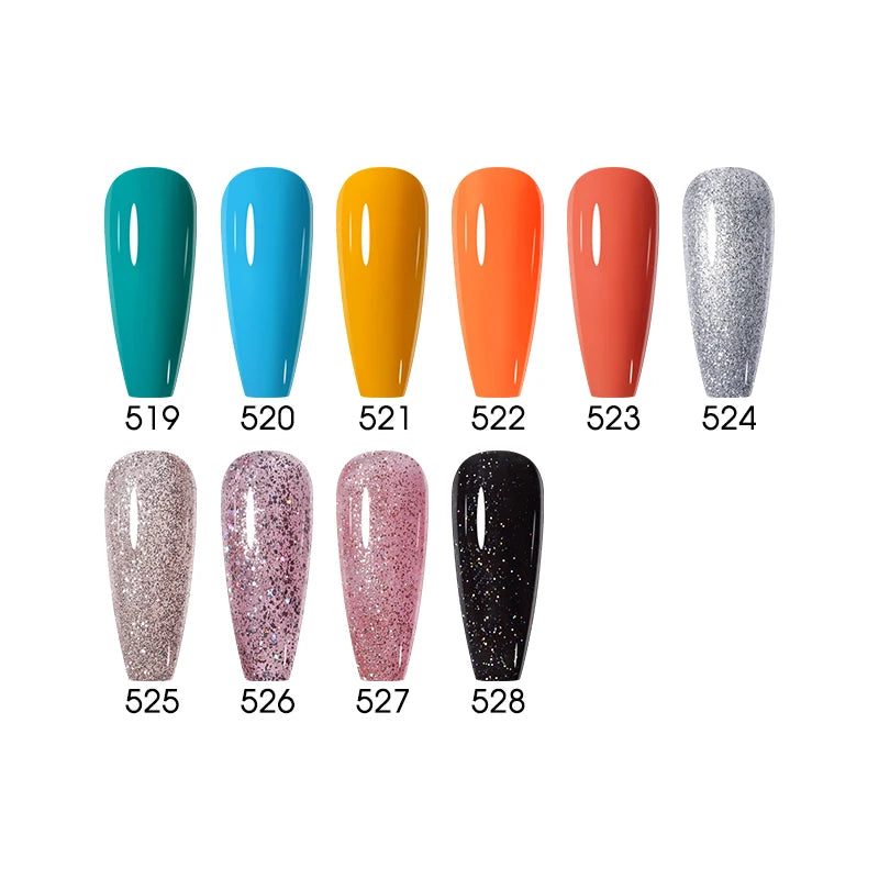 Clou Beaute Glitter Gel Nail Varnishes Winter Color Sparkling Sequins Soak Off UV LED Varnish Nail Art Decoration Base Top Coat