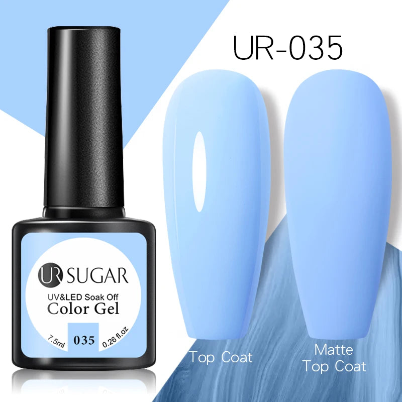 UR SUGAR 7.5ml Rose Glitter Solid Color Gel Nail Polish Jelly Nude Pink Semi Permanent DIY Nail Art UV LED Soak Off Gel