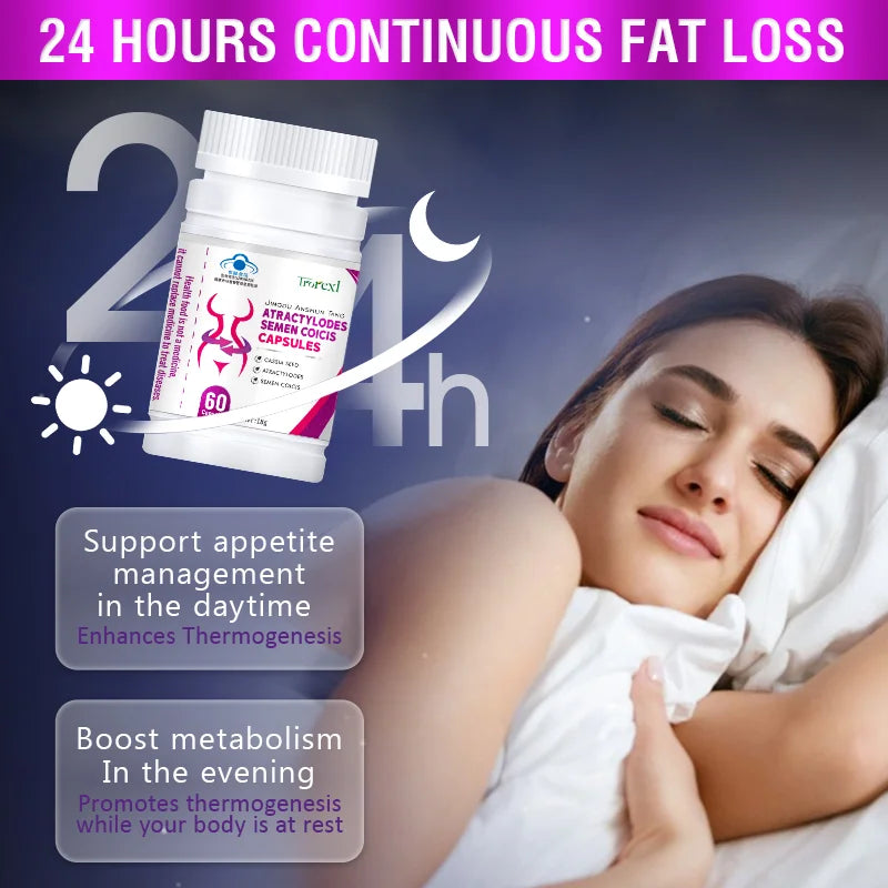 Natural Cassia Seed & Coix seed Pills, Detox Slim, Metabolism Booster, Burn Fat, 100% Herbal, Vegan & NO SIDE EFFECT