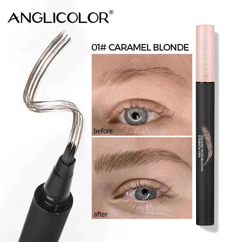 Liquid Wild Eyebrow Pencil Square Angled Brush Multifunction 3D Brow Dye Cream Hairline Anti-smudge Waterproof Eyebrow Tint Pen