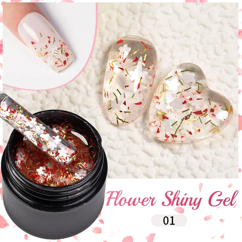 PUENTE Sparkle Platinum Gel Nail Polish 5ML Shiny Gold Silver Glitter Painting Gel Drawing Semi Permanent Varnish For Manicure
