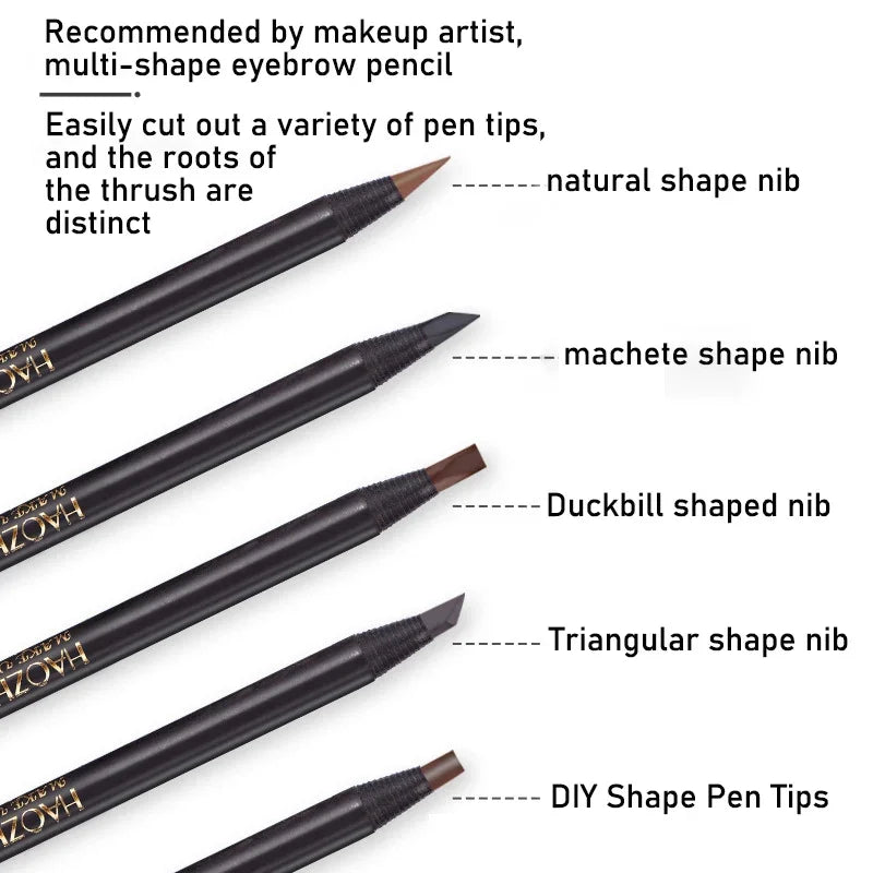 HAOZHUANG Waterproof Long Lasting Eyebrow Pencils with Soft Brush Eyebrows Makeup Tool Permanent Makeup Tattoo Accessories