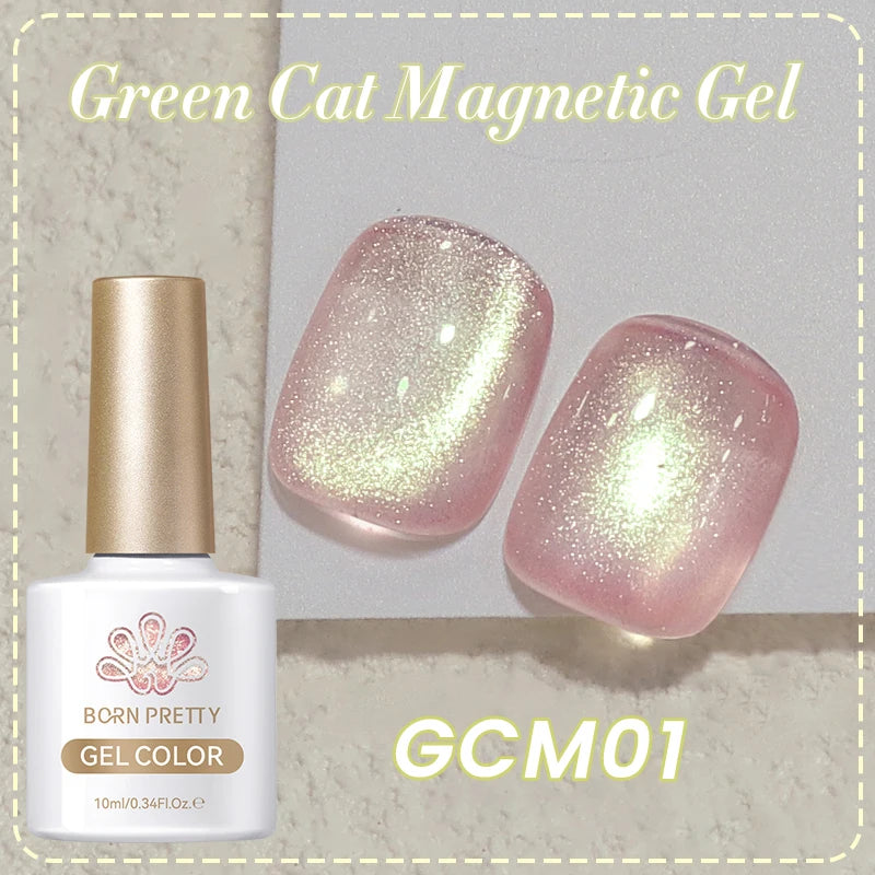 BORN PRETTY 10ml Black Glass Cat Magnetic Gel Nail Polish Silver Gold Glitter Semi Permanent Soak Off UV LED Gel Varnish