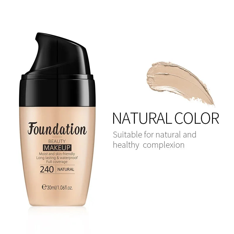 LAIKOU 30ml Liquid Foundation | Moisturizing, Long-Lasting, Natural Brightening Face Base, Smooth Tone Makeup