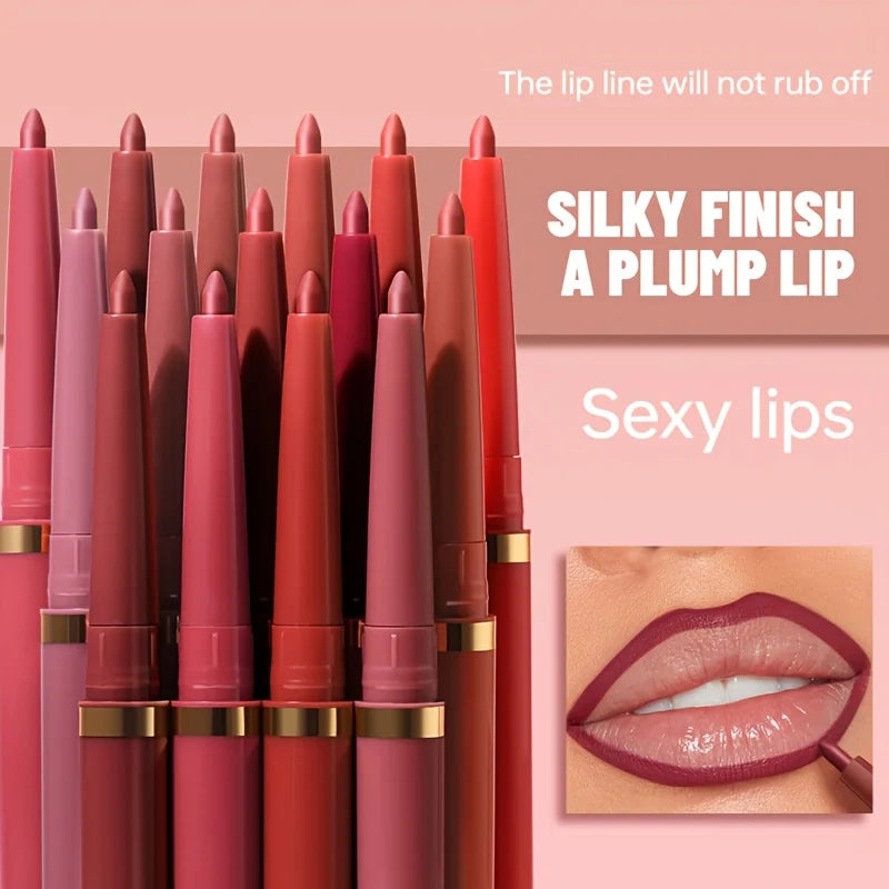 Long-lasting Waterproof Matte Nude Lip Liner - High Pigmentation, Retractable, Smooth Application, Natural Look