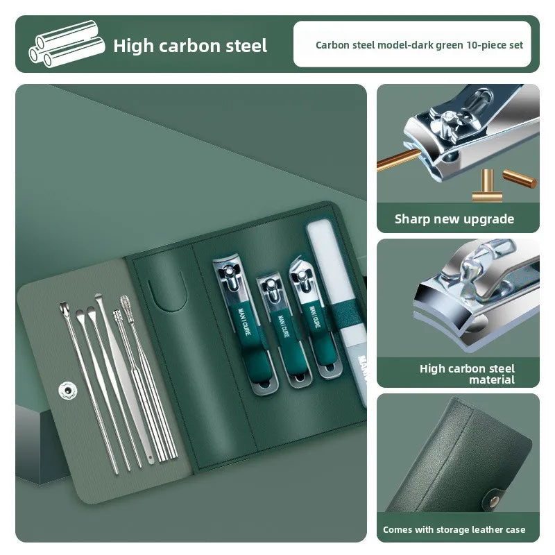 8/10/14 Pieces Stainless Steel Nail Clipper Set Manicure Pedicure Tools Kit with Nail File Cuticle Scissors forHome Travel Gifts