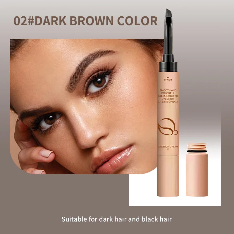 OCHEAL 2 In 1 Eyebrow Dyeing Cream 3 Colors Waterproof Tinted Long-lasting Eyebrow Stamp Pencil Pomade Makeup Cosmetics