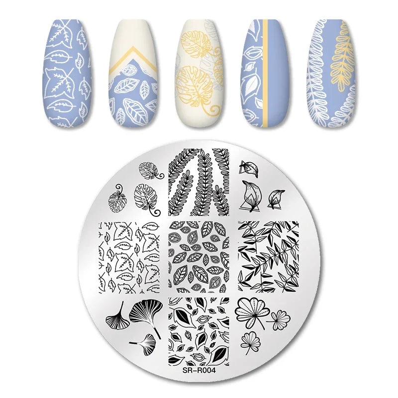 1PC Flower Leaves Line Geometric Stamping Plates Abstract Lady Face Nail Stamp Templates Printing Stencil Nail Art Decoration