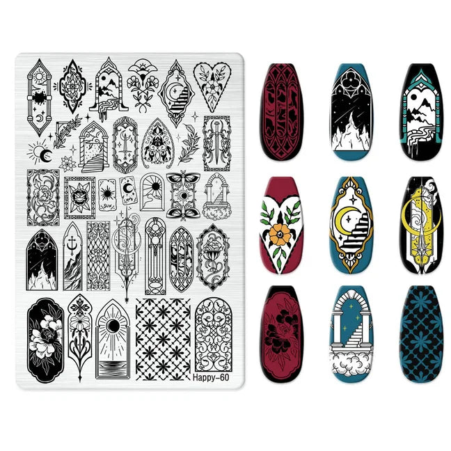 Maple Leaf Nail Stamping Plates Autumn Winter Leaves Design Polish Stencil Nail Printing Stamp Image Manicure Mold Stencil Tool