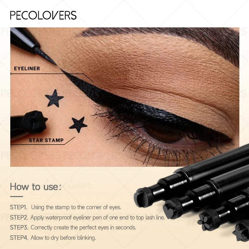 1PC Waterproof Silky Seal Eyeliner - Dual-ended, Quick-drying and Long-lasting Liquid Eyeliner, Perfect for Christmas