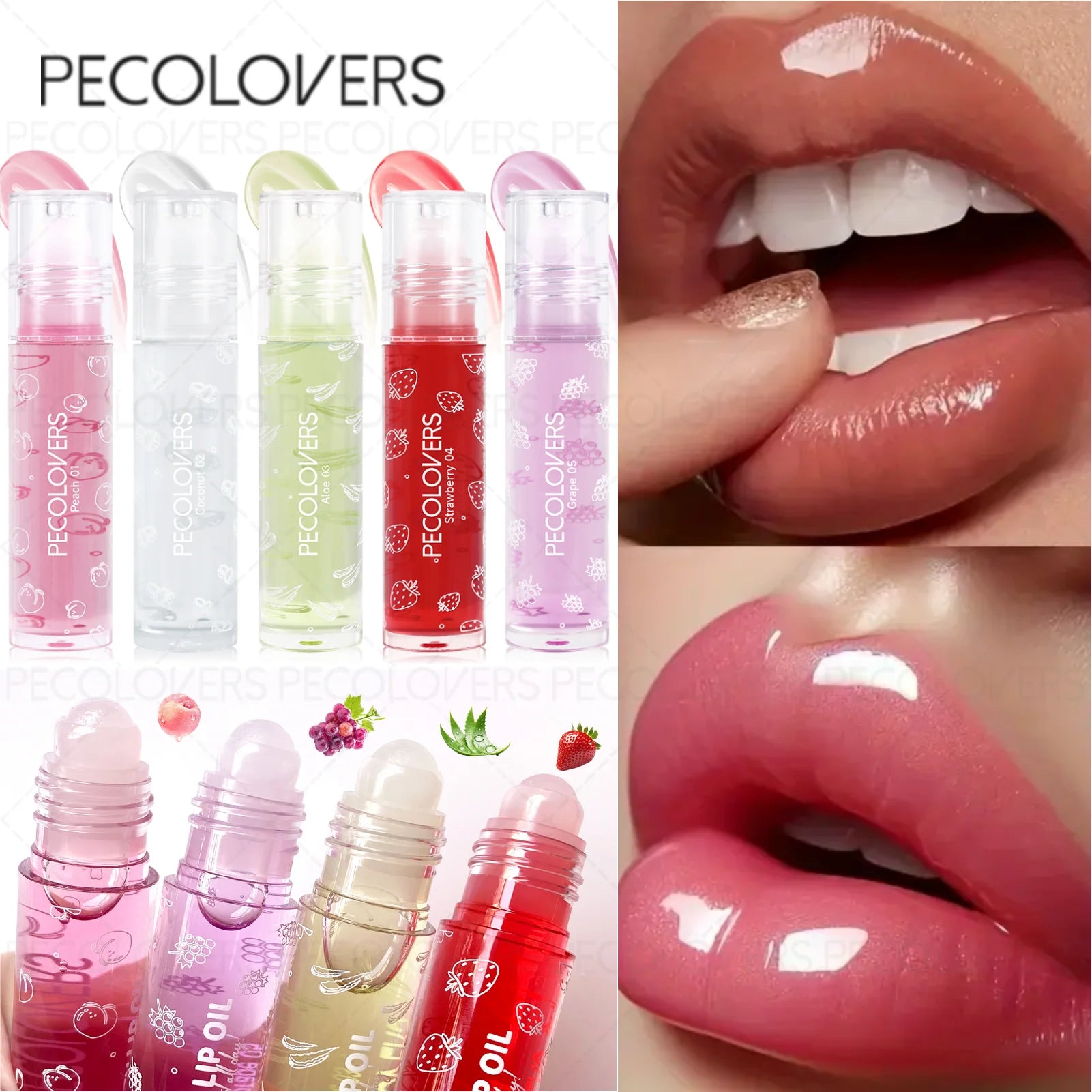 1PC Long-lasting Ball Lip Oil - High-gloss, Moisturizing, Plumps Lips, Various Options, For Charming Makeup