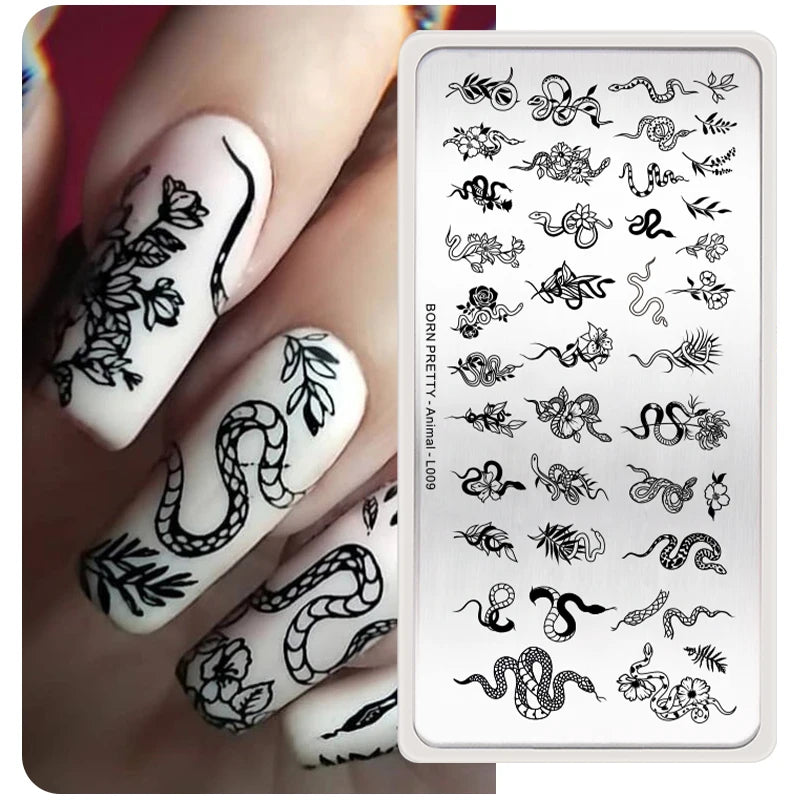 Stamping Plates Butterfly Necklace Floral Line Nail Art Templates Printing Image Manicure Tool