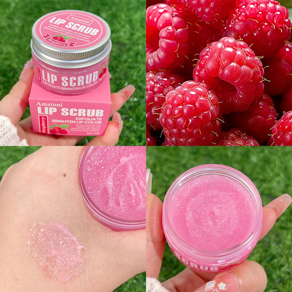 Hydrating Fruit Flavor Lip Scrub Reduce Lips Fine Lines Moisturizing Nourishing Exfoliating Dead Skin Lip Balm Lip Mask Makeup