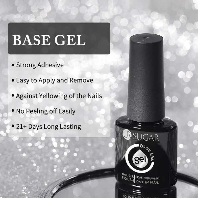 UR SUGAR 15ml No Wipe Top Base Gel Nail Gel Polish Matte Top Coat Enhancer Varnish Semi Permanent Soak Off UV LED Nail Art