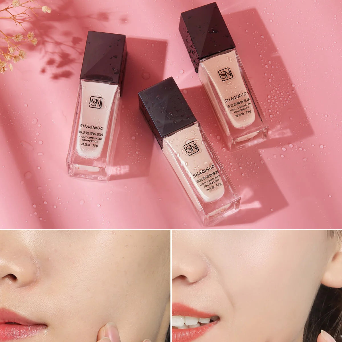 SHQINUO3 color foundation concealer cream waterproof non-removal makeup foundation stick moisturizing foundation cream