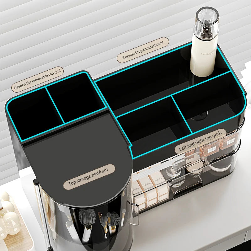 Cosmetic storage box desktop dressing table large capacity skin care products lipstick lotion drawer type dustproof storage rack