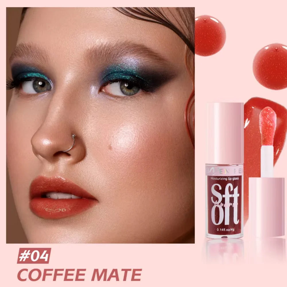 6PCS Moisturizing Lip Gloss Transparent Lip Oil Hydrating Lip Glaze Lip Plumper Hydrating Make Up Liquid Lipstick Lips Cosmetics