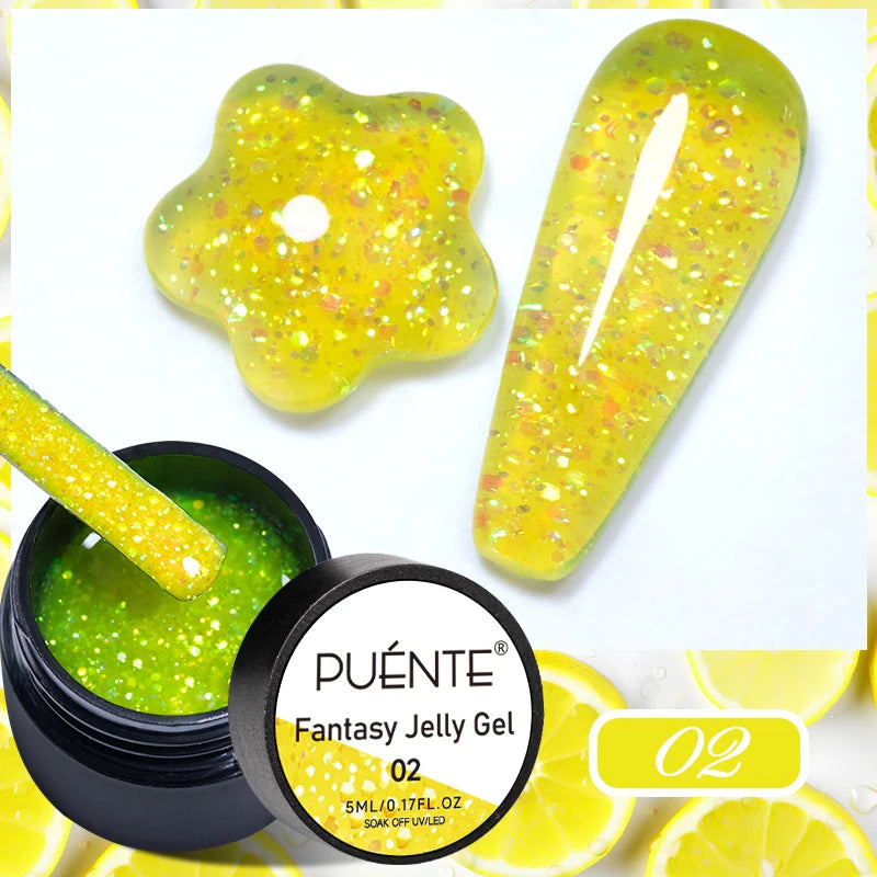 PUENTE Sparkle Platinum Gel Nail Polish 5ML Shiny Gold Silver Glitter Painting Gel Drawing Semi Permanent Varnish For Manicure