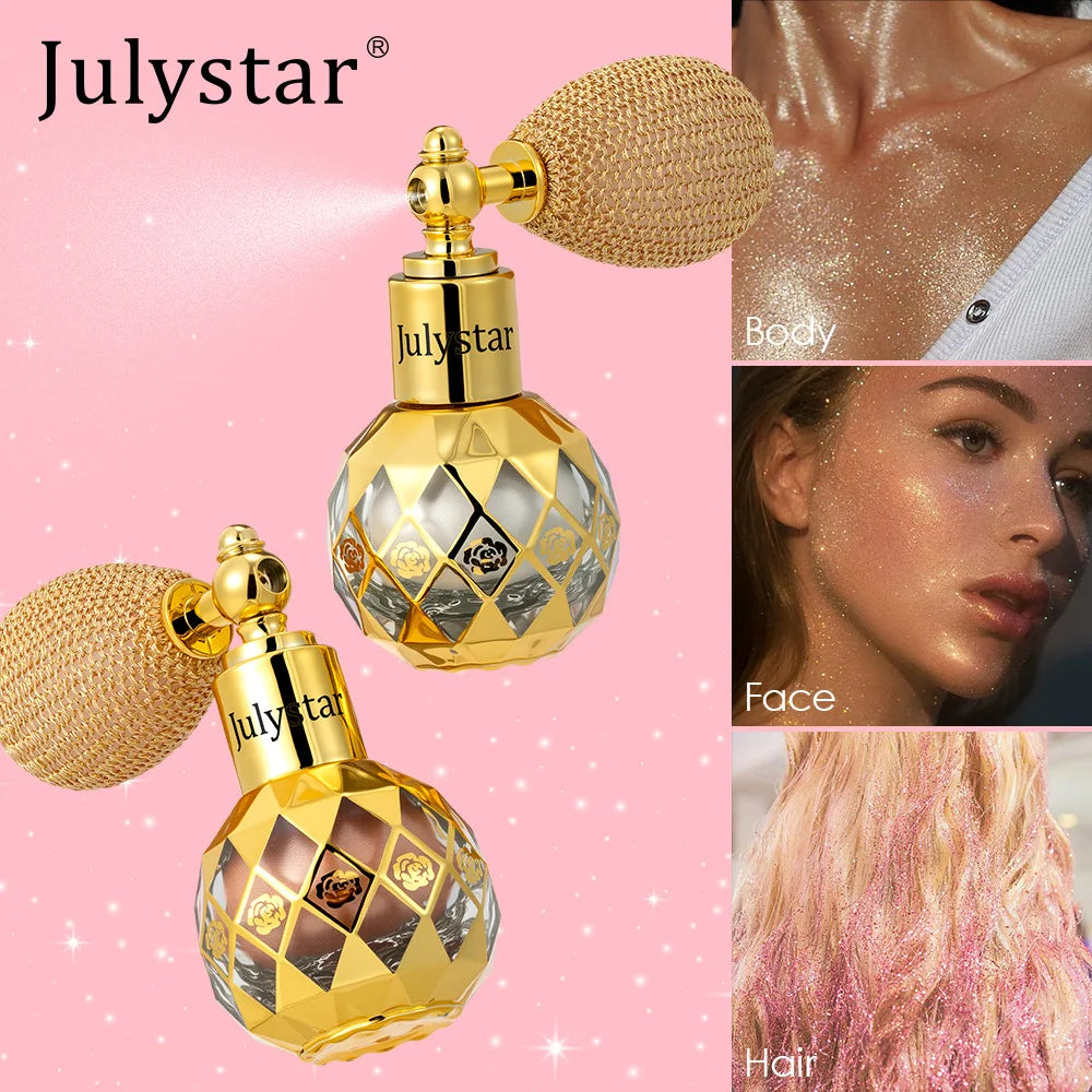 6 Color Shimmering Body Spray – Instant Glow Mist with Reflective Glitter for Festival & Party, Face & Body, Sweat-Resistant