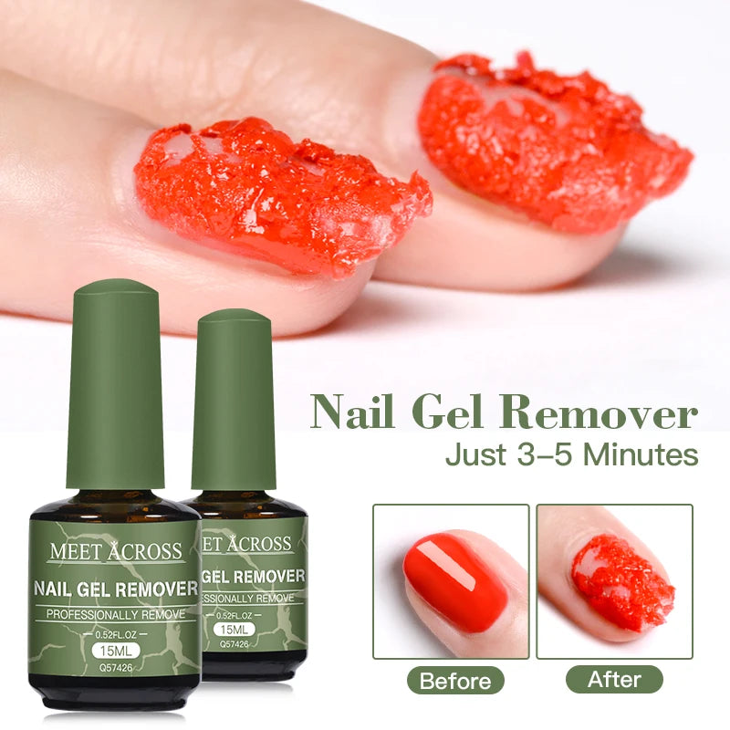 4PCS 15ML Quick Magic Gel Nail Polish Remover Professional Grade Formula for Natural Gel Nails