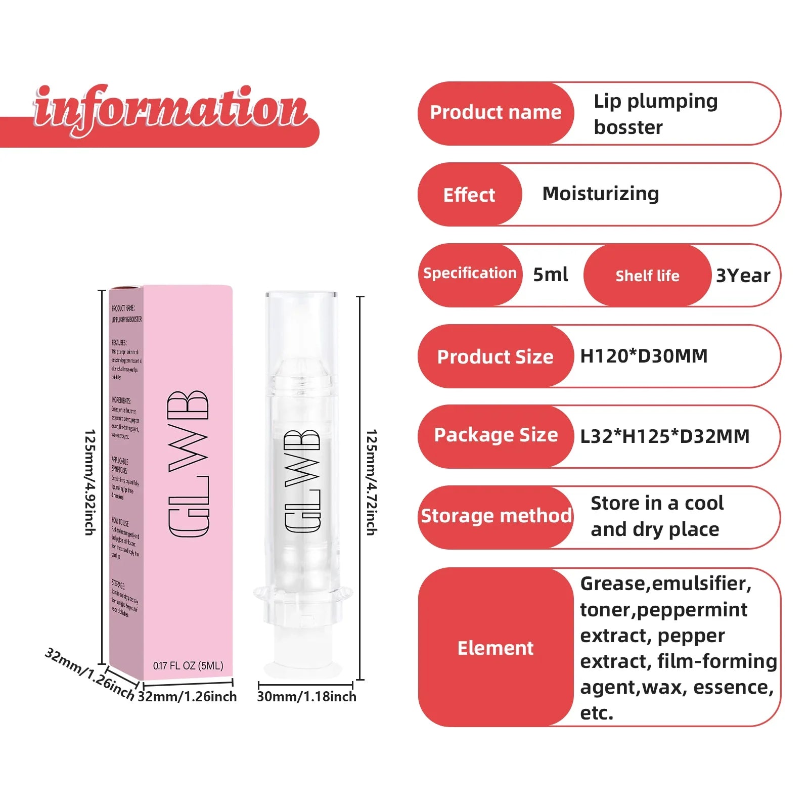 Lip Plumping Booster High Shine Lip Plumper Lip Oil Needle Tube Lip Gloss Lip Balm Extreme Volume Lip Tint Makeups Cosmetics
