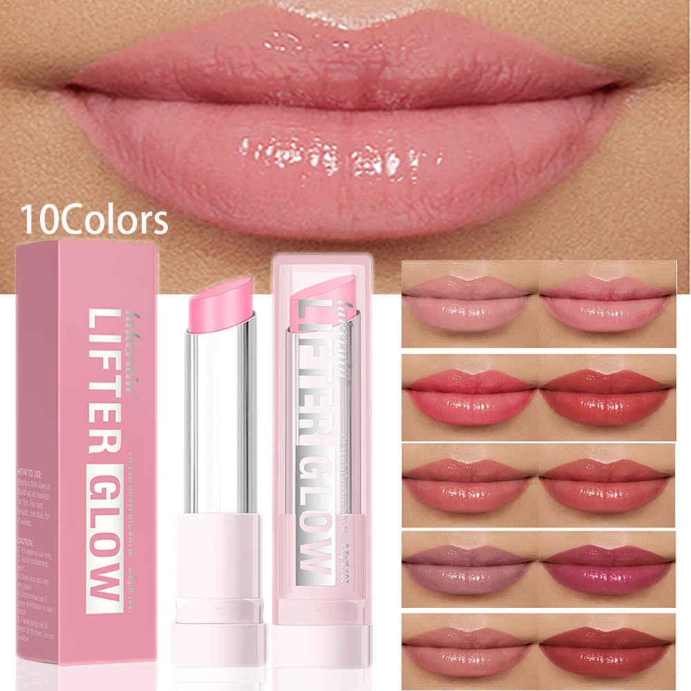 Lip Balm Lifter Glaze Oil Balm with Hyaluronic Acid and Hydrating Oil Blend with 24HRs of Smooth Moisturizing Shine Pink Makeup