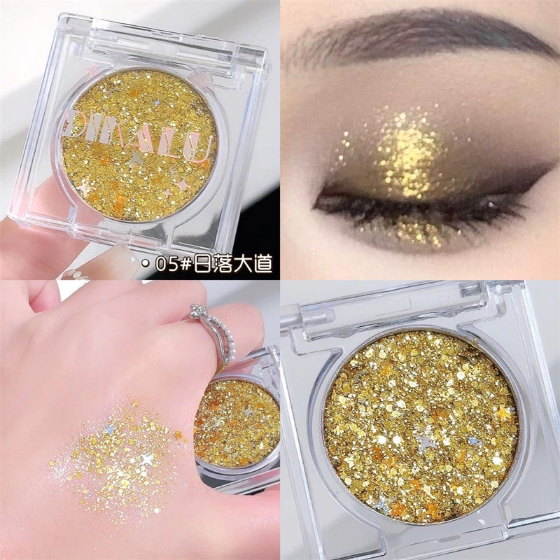 Sparkling Single Color Eyeshadow - Pearlescent Shimmer & Exploding Highlightt,High-Shine Eye Makeup,Parties & Special Events
